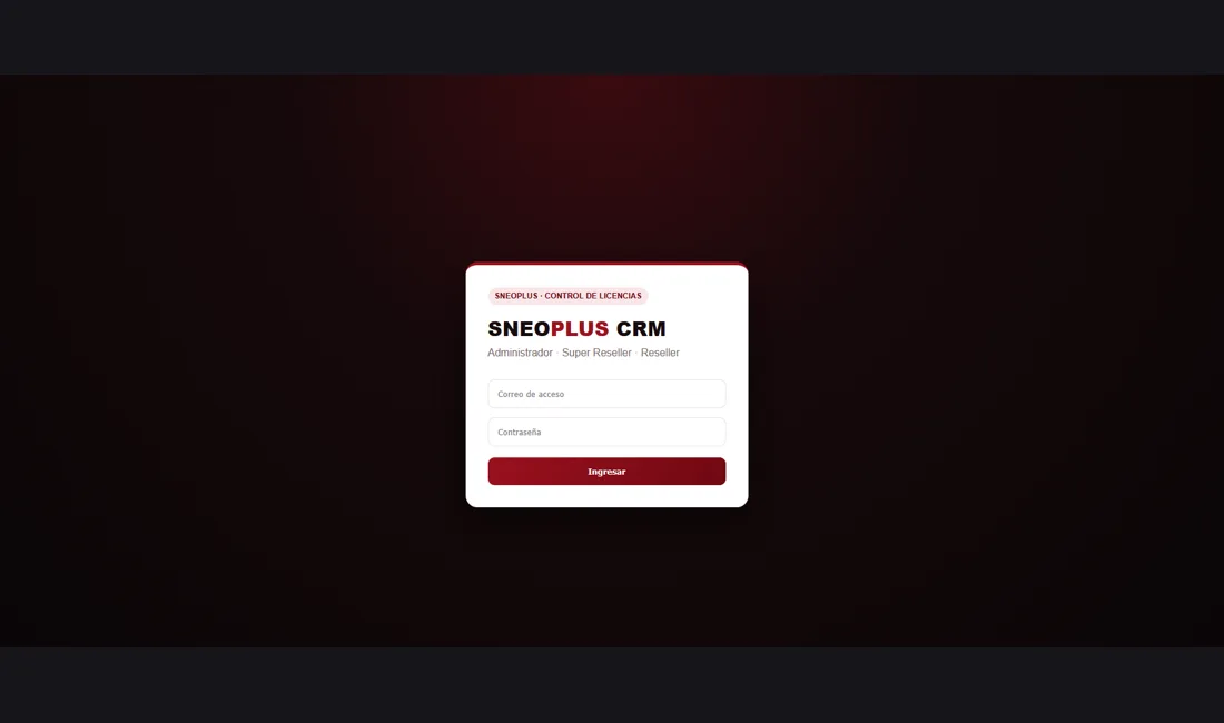 Vista previa de SNEOPLUS CRM